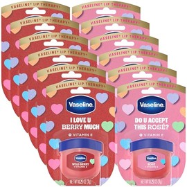 Vaseline Lip Therapy - Paquete de 12 bálsamos labiales aromáticos, ligeramente teñidos con vitamina E para labios suaves y besables, paquete de 12 unidades