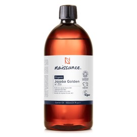 Naissance Jojoba Oil Gold Organic (No. 233) - 900 ml - 100% Pure Cold Pressed Face Oil for Hair Eyelashes Skin - Nourishing Body Oil for Massage and Cosmetics