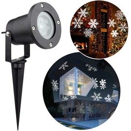 TEDD LED Projector Christmas Snowflake Lamp Waterproof Projection Lamp for Indoor and Outdoor Decoration Christmas Party Wedding Garden Bar (White)
