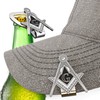 Freemason Hat Clip Bottle Opener - Silver & Black Masonic