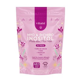 Vitatú | Myo Inositol & D-Chiro Inositol relación 40:1 con Folato + Vitamina D3 + Zinc, Suplemento Alimenticio en polvo diseñado para Mujeres (450 g c