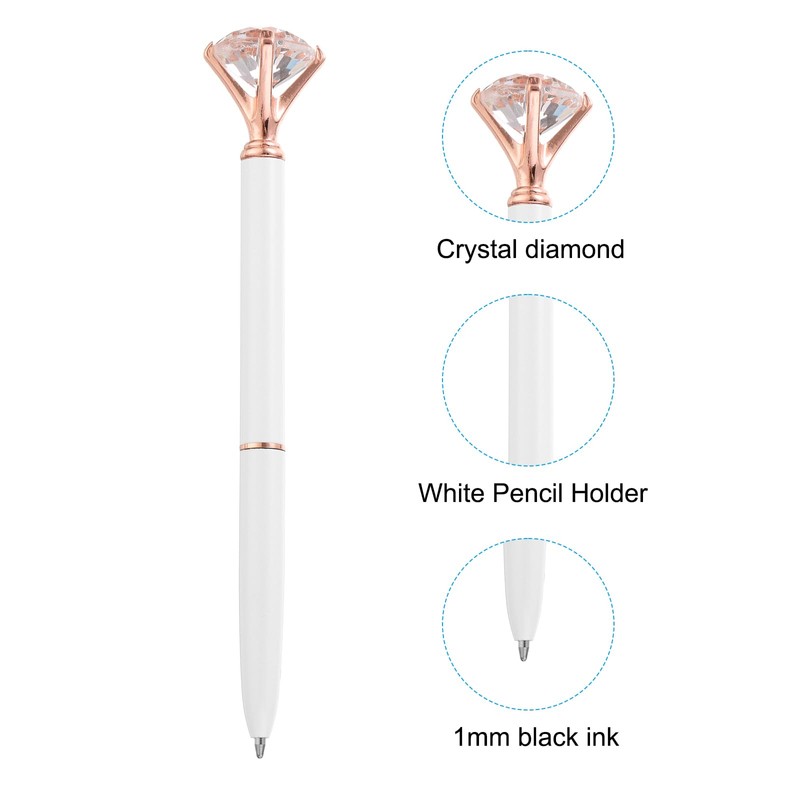 PATIKIL Retractable Diamond Ballpoint Pens Bulk 50pcs Metal Black Ink