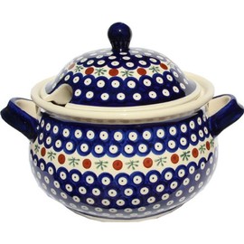Polish Pottery Soup Tureen From Zaklady Ceramiczne Boleslawiec 1004-41 Nature Pattern, 13.4 Cups