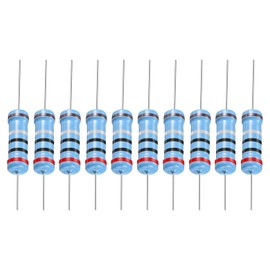 YOKIVE 30 PCS Metal Film Resistors, 2 Ohm Resistor with 2W 1% Tolerance, Lead, Good for DIY Electronic Projects (5 Color Bands, 15.5+/-1mm)