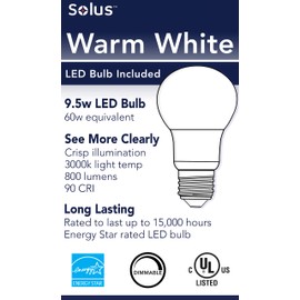 Solus 10” Ceiling Porch Light Fixture, Square Flush Mount Exterior Hybrid LED and Incandescent for The Best Long Term Lighting Solution (Warm White - 2700K)