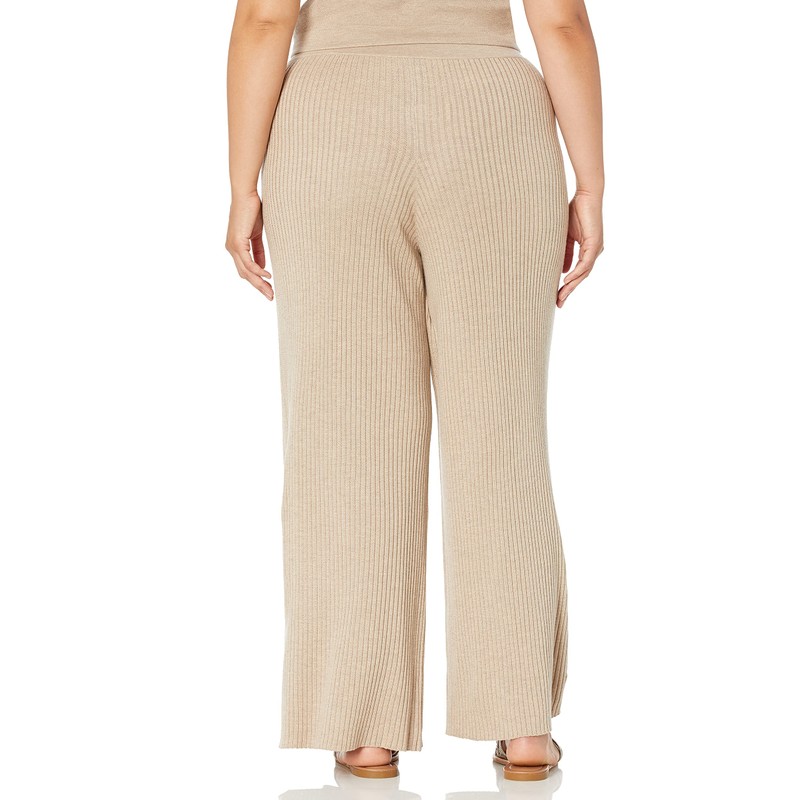 The Drop Women's Catalina Pull-On Rib Sweater Pant, Heather Brown,