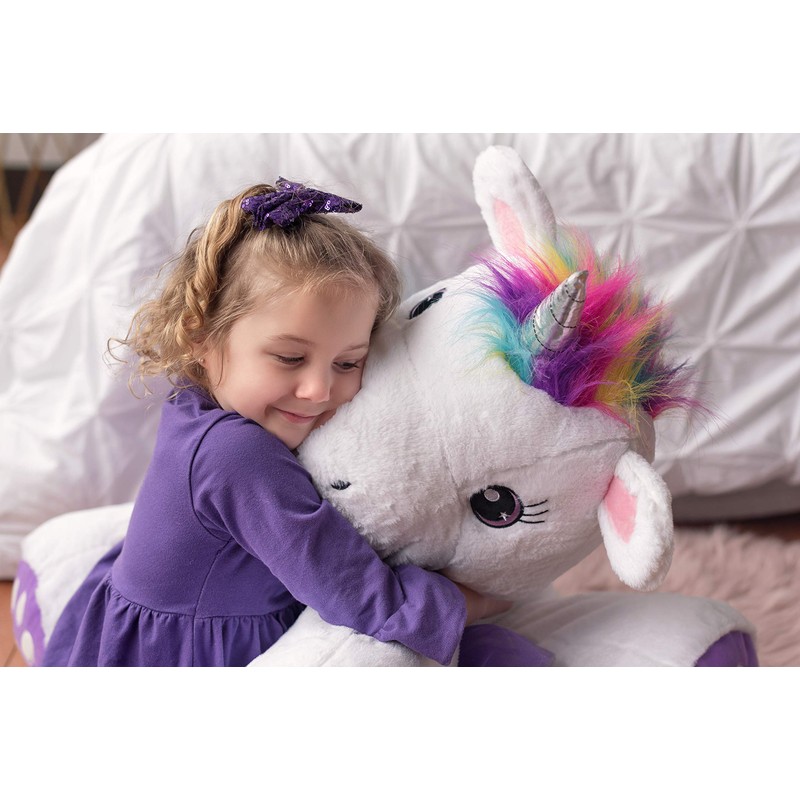 Plushible Poppy The Unicorn Stuffed Animal, 44" Plush Unicorn Toy