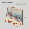 Snowboarder Scene, Idaho (4x6 Birch Wood Postcards, 2-Pack Stationary, Rustic