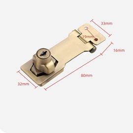Drawer Hasps Padlock, 3'' Cabinet Door Furniture Lock Hasp, Safety Door Clasp Locks Bolt Latch Buckle, Bronze, 97x33mm, 2 Pcs