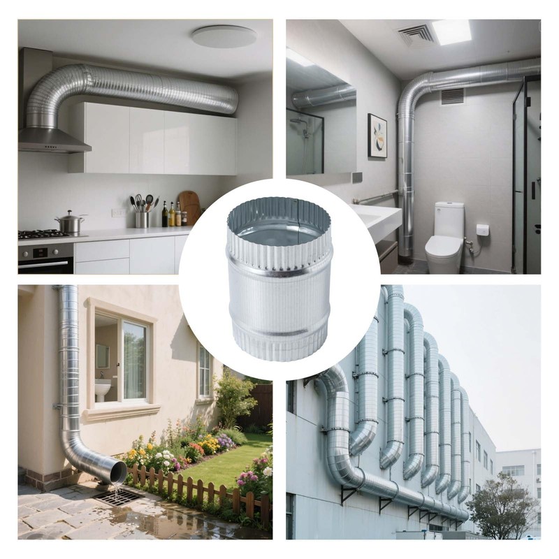 ZOWZEA 3 Inch Round Galvanized Steel Duct Connector - Metal