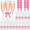 Zopeal 20 Pcs 6 oz Clear Plastic Champagne Flutes Disposable
