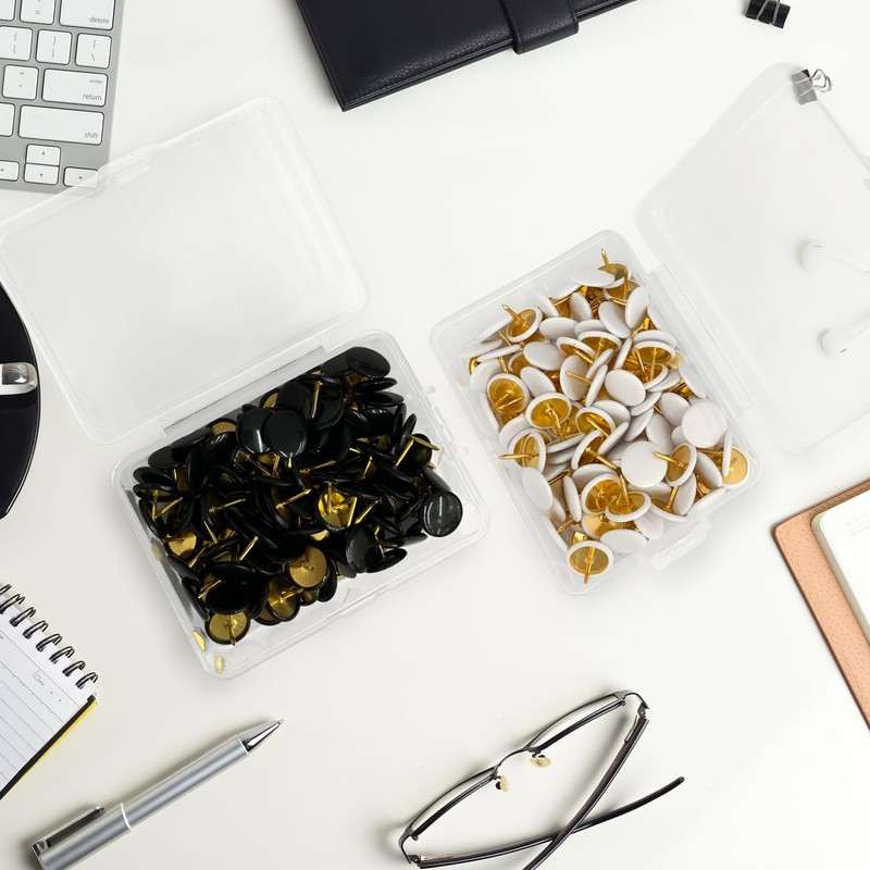 200 Pcs Drawing Pins, Round Head Push Pins Thumb Tacks