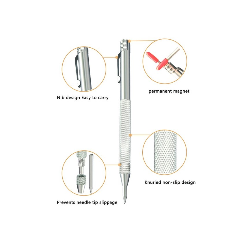XIANFENGHU 2 pieces Tungsten Carbide Scriber with Magnet,with Extra 20
