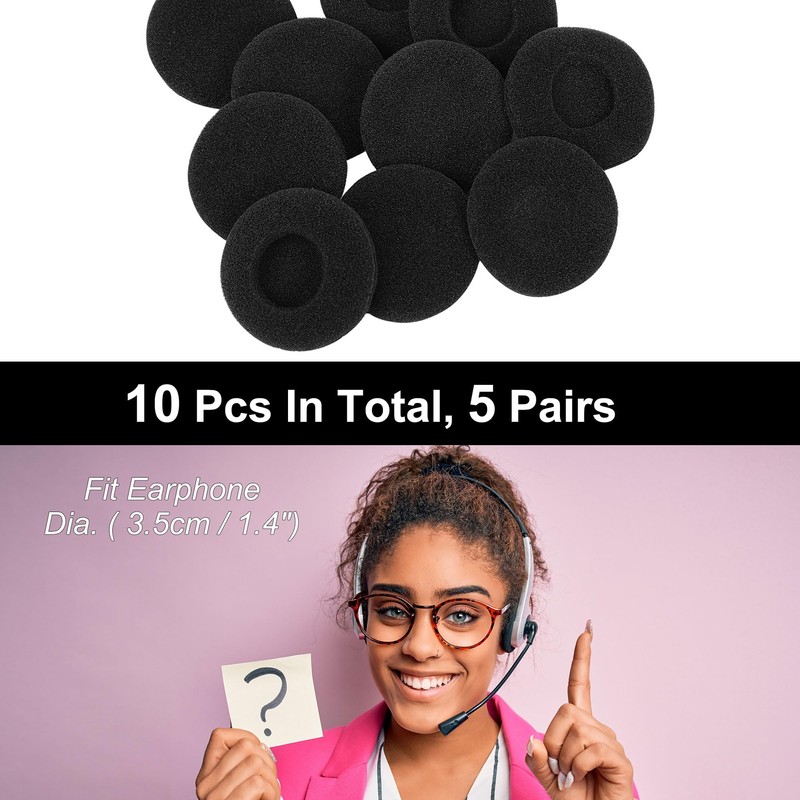 sourcingmap Replacement Earbud Tips Pads, Soft Sponge Ear Tips Buds