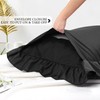 PiccoCasa Soft Microfiber Plain Bolster Pillowcase with Decorative Ruffle and