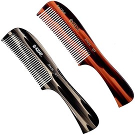 Kent Peine de dientes anchos grandes de grafito y carey 10T – Peine desenredante de cabello / peine de dientes anchos para cabello rizado – Peines par