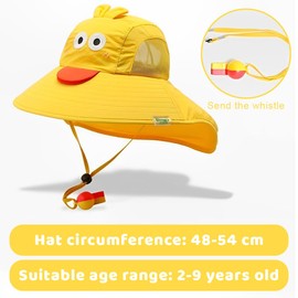 KUMSODE Baby Toddler Sun Hat UPF 50+ UV Protection Girls & Boys Summer Cap Kids Beach Hat with Adjustable Chin Strap and Neck Flaps, Cotton Sun Hat with Large Brim