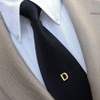 AMITER Men Tie Tack, Initial A-Z Gold Tie Pin with