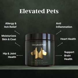Ultra-Healthy Omega 3 Fish Oil Treats w/ MSM, Glucosamine, Chondroitin, EPA/DHA for Dogs: Elevated Pets Fish Oil, Turmeric & Joint Supplement + Allergy Chews - Ultimate Dog Vitamin Supplement