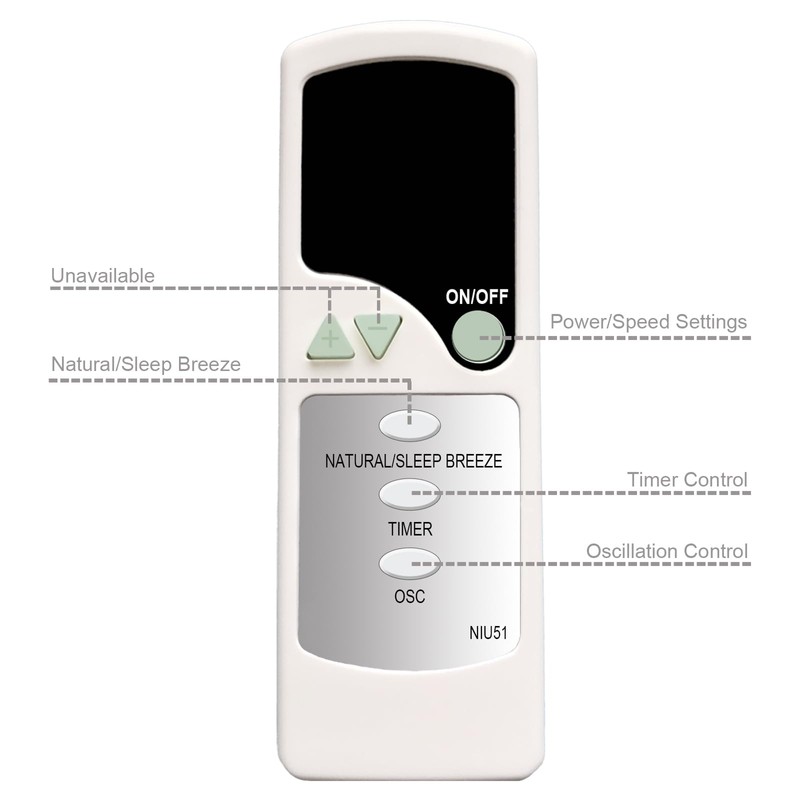 Replacement Remote Control for Holmes Tower Fan 191495-000-000 HT38R HT38RB2