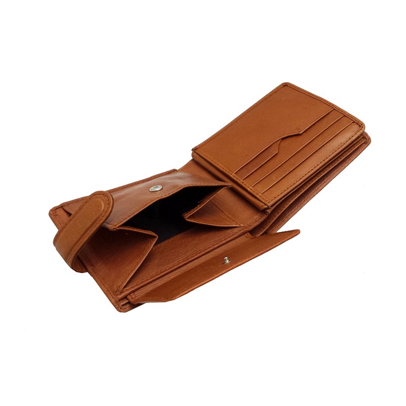 Buono Pelle RFID Blocking Mens Designer Soft Veg Tan Leather
