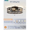 LEDIARY Caged Ceiling Fans with Lights, Farmhouse Flush Mount Ceiling