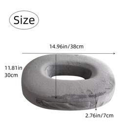 YANCONGLIDEYAN Orthopedic Memory Donut Ring Cushion Seat Cushions Foam Cushion for Relief of Haemorrhoids and Piles Suitable for Wheelchair Office Car Seat (grey)