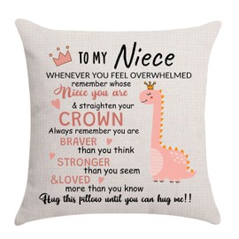 Niece Gifts from Auntie Uncle Niece Cushion Cover Throw Pillow Cover Niece Inspirational Gifts Birthday Gifts