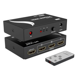 MT-VIKI 3x1 HDMI Switch 4K 30HZ 3 Port Switcher with Wireless IR Remote for 3D