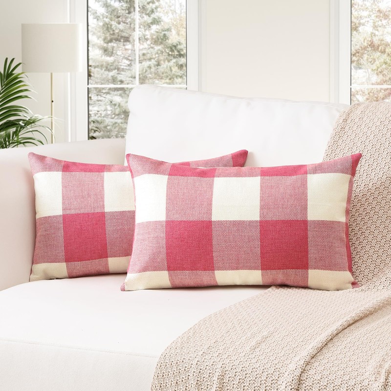 OTOSTAR Set of 2 Classic Buffalo Check Plaid Throw Pillow