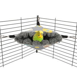 Wontee Bird Nest House Winter Warm Hanging Hammock Bird Bed Snuggle Hut for Parakeets Budgies Caique Conures Cockatiels (Small, Grey)