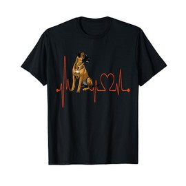 Black Mouth Cur Dog Heartbeat EKG My Dogs Are My Cardio T-Shirt