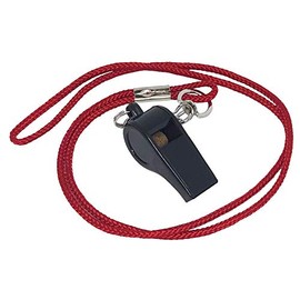 Cannon Sports Plastic Whistle with Lanyard & Loud Tone for Referees, Coaching & Teachers (Red)