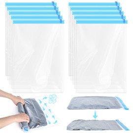 Pack of 10 Vacuum Bags for Clothing, 40 x 60 cm Vacuum Bags for Clothing, Reusable Vacuum Bags Clothing, Vacuum Storage Bags for Home, Travel