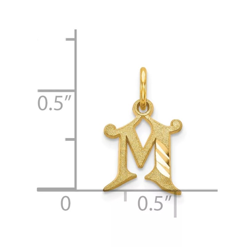GlittersandGold 14k Letter M Initial Charm Bracelet Necklace
