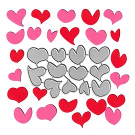 12pcs Love Heart Cutting Dies, Valentine's Day Love Die Cuts Metal Embossing Stencils Template Mould for Card Scrapbooking and DIY Craft Album Paper Card Decor