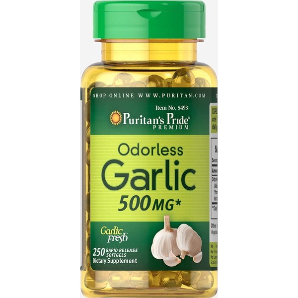 Puritan's Pride Odorless Garlic 500 Mg, 250 Softgels by Puritan's Pride, 250 Count (5493)