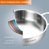 DELARLO Tri-Ply Stainless Steel 10 Inch Frying Pan 3QT Saute