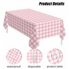 SietDESEO 3 Pack Light Pink Gingham Tablecloth Rectangle 54 x