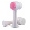 Cepillo Limpiador Facial Manual, Silicona Suave, Color Blanco y Rosa