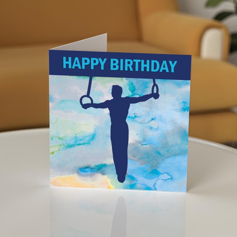 Gymnastics Rings Sport Birthday Cards - Boys in Sports -