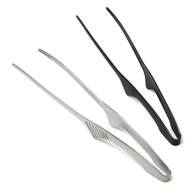 (Black) - Todai 24cm Stainless Steel Non-Slip Yakiniku BBQ Tongs