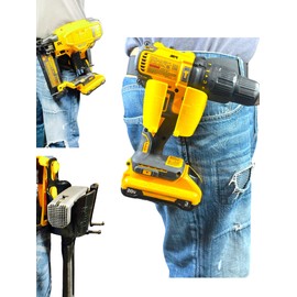 Boxtown Team All-N-One PRO Tool Holster and Tool Organizer (Yellow) | Drill Gun Holster | Hammer Holster | Nail Gun Holster | Sqeed Square Holster | Hammer Loop, black