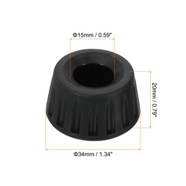 PATIKIL Universal 15mm ID Rubber Tripod Feet, 3 Pack Anti-Slip Tripod Replacement Parts for Camera Tripods Monopod, Black