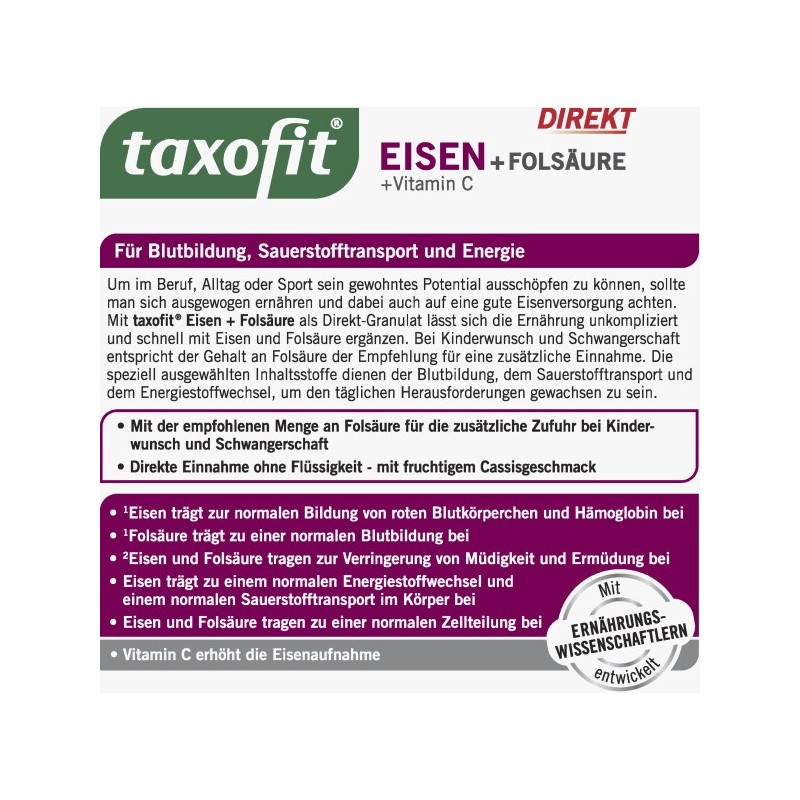 탁소피트 taxofit 철분+엽산+비타민C 다이렉트 과립형 20포 30g Taxofit Iron +