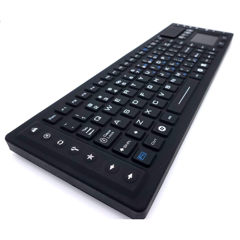 DSI RF Wireless Keyboard with Touchpad IP67 Waterproof Silicone Black