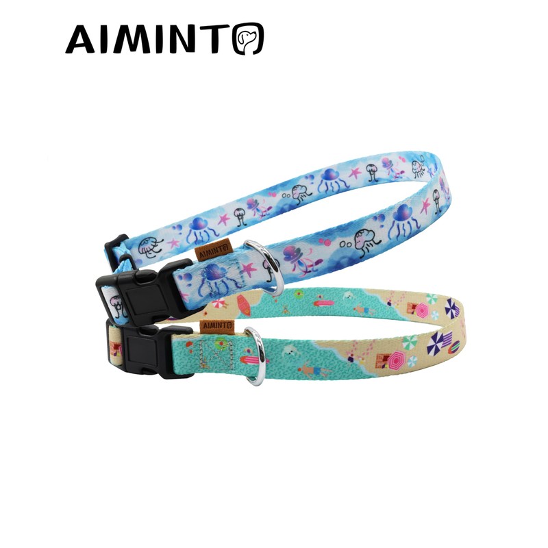 Aiminto Dog Collar, Cute Jellyfish in Ocean Pattern, Soft and