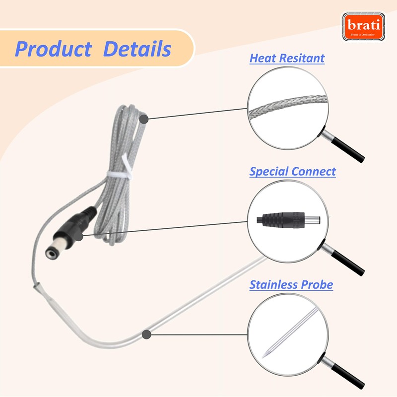 Meat Probe Replacement for Rec Tec Wood Pellet BBQ Grill