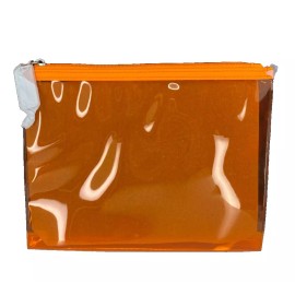 Clinique Clear Bag Orange Makeup Bag Box-less