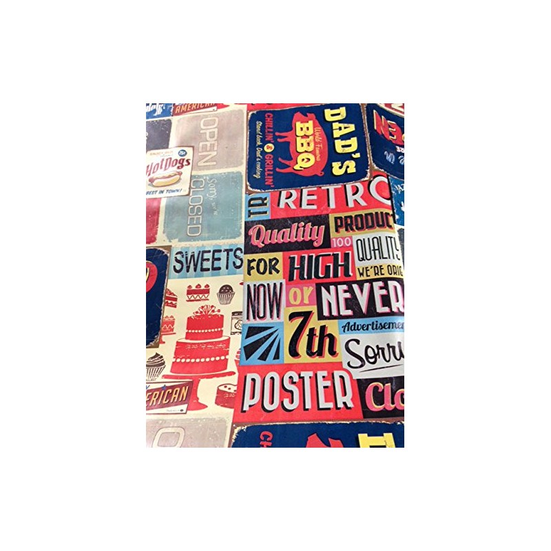Vinyl PVC Tablecloth USA Retro Poster 2 metres (200x137cm) 6
